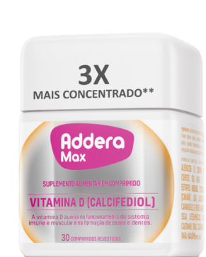 Embalagem do produto Addera Max Vitamina D, em comprimido